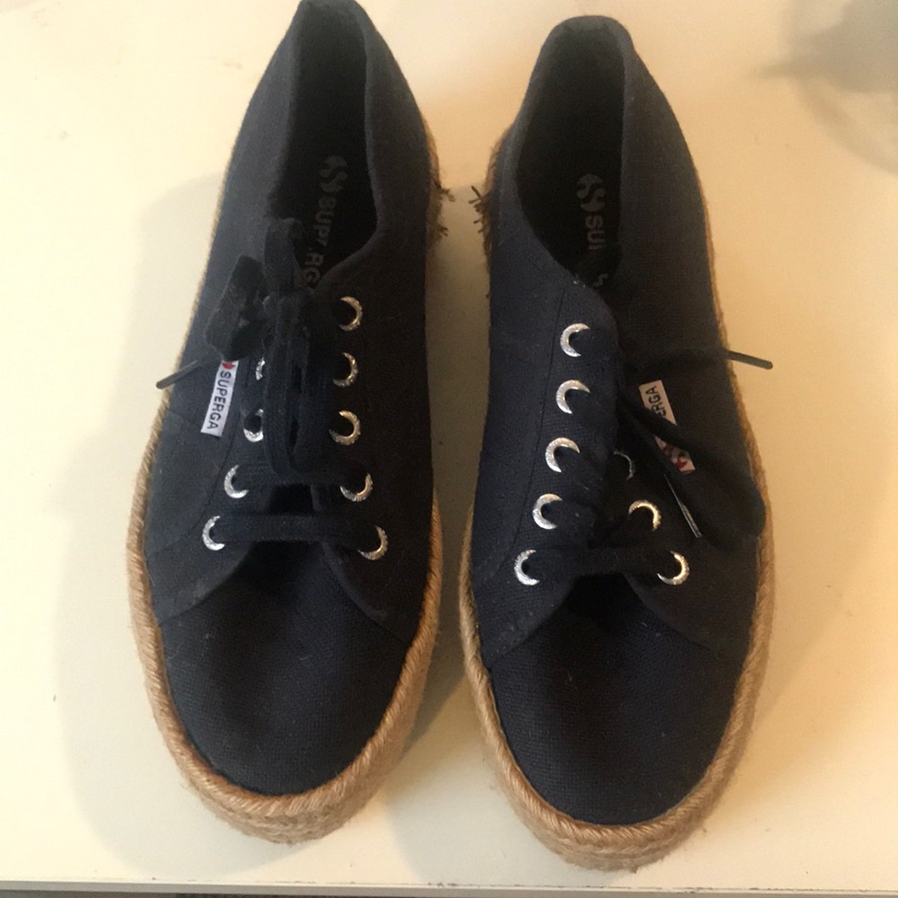 Navy Espadrille platform Superga